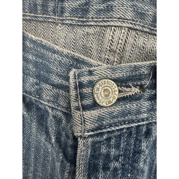 Vintage Levis 501 Jeans Mens 31x32 USA Button Stonewash Denim Stiped 1980s RARE! - Picture 5 of 16
